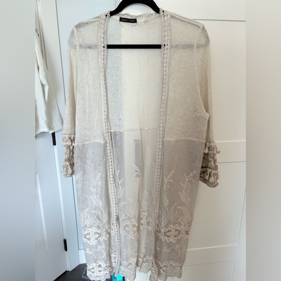 Sweaters - Elegant Sheer Lace Cardigan